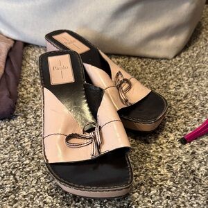 Paolo Women's Light Pink Mules with Bow